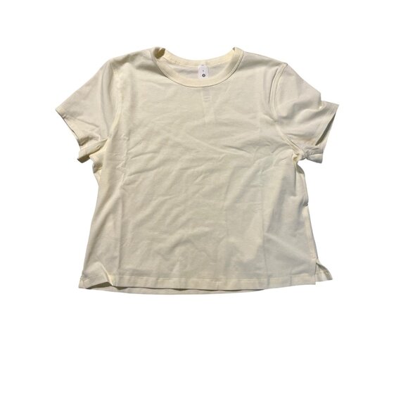 Lululemon Classic-Fit Cotton-Blend Tee Size 6 Yellow Short Sleeve Crew Neck - Picture 1 of 2